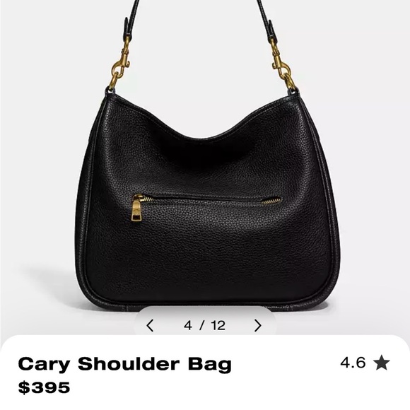 Coach Cary Black Leather Shoulder Bag Brand New in Bag with Tags! - Picture 3 of 12